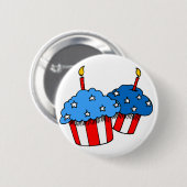 Amerikaanse Cupcake Birthday Ronde Button 5,7 Cm (Voorkant /achterkant)