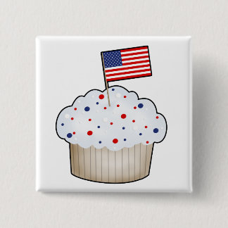 Amerikaanse cupcake vierkante button 5,1 cm