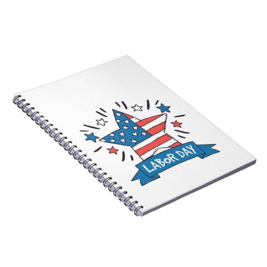 Amerikaanse Dag van de Arbeid Creatieve Illustrati Notitieboek (Rechterzijde)