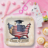 Amerikaanse Dag van het Afstuderen Papieren Bordje (Feest)