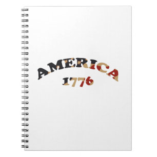Amerikaanse dag van onafhankelijkheid en dag T-shi Notitieboek