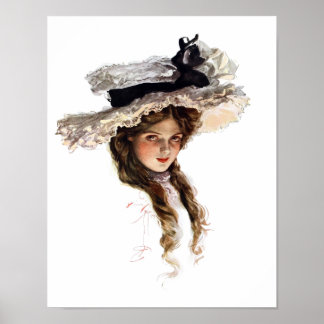 -Amerikaanse dame met wit pet Poster
