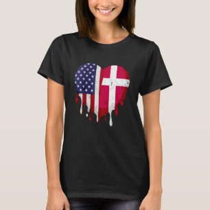 Amerikaanse Deense erfgoedmaand Denemarken Vlag ha T-shirt