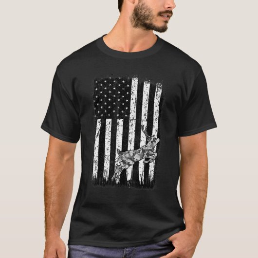 Amerikaanse Deer Hunter Patriotic Funny Camo Ameri T-shirt (Voorkant)