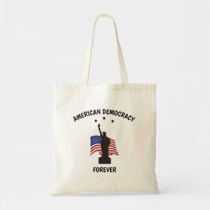 Amerikaanse democratie voor altijd met vlag tote bag