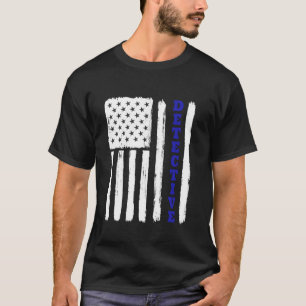 Amerikaanse detective blauwe jas verrassende vinta t-shirt