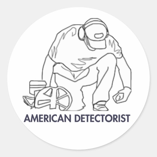 Amerikaanse detectorist ronde sticker (Voorkant)