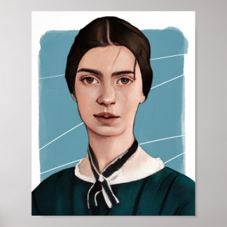 Amerikaanse dichteres Emily Dickinson illustratie Poster