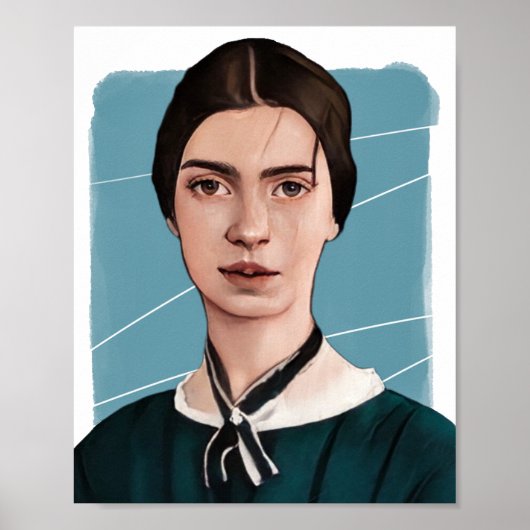 Amerikaanse dichteres Emily Dickinson illustratie Poster (Voorkant)