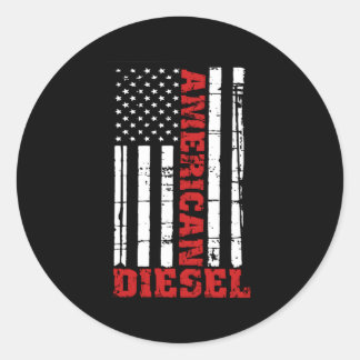 Amerikaanse dieselvlag Truck Turbo Brothers Ronde Sticker