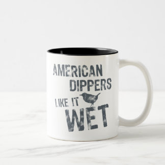 Amerikaanse dippers houden ervan tweekleurige koffiemok