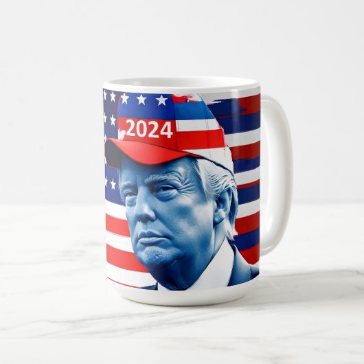 Amerikaanse Donald Trump 2024 Vlag Koffiemok (Voorkant rechts)