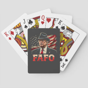 Amerikaanse Donald Trump FAFO VS Vlag Patriottisch Pokerkaarten