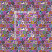 amerikaanse donuts violet stof (Delen)