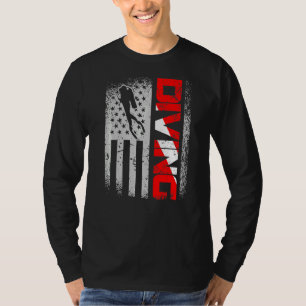 Amerikaanse duikvlucht naar beneden Vlag V.S. Vlag T-shirt
