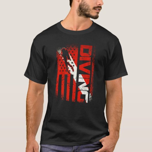 Amerikaanse duikvlucht onder vlag Amerikaanse vlag T-shirt (Voorkant)