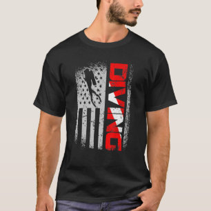 Amerikaanse duikvlucht onder vlag Amerikaanse vlag T-shirt