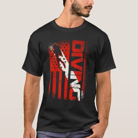 Amerikaanse duikvlucht onder vlag Amerikaanse vlag T-shirt (Voorkant)