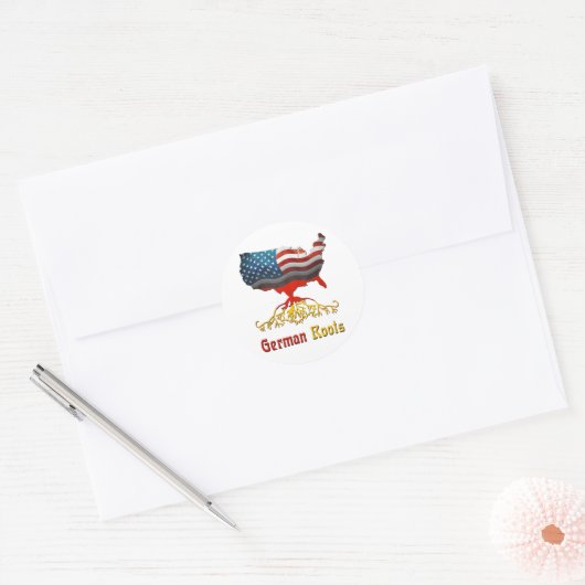 Amerikaanse Duitse rots Ronde Sticker (Envelop)