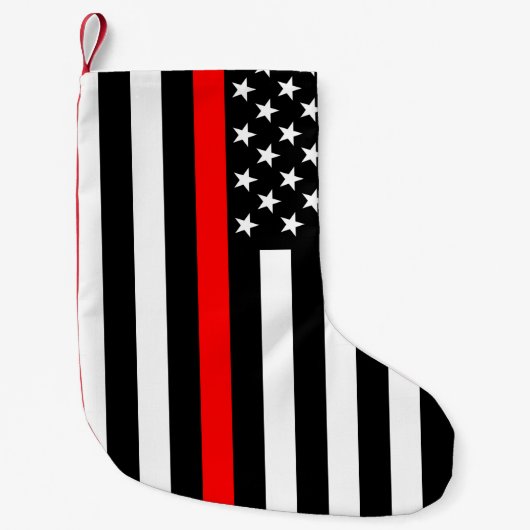 Amerikaanse dunne rode lijn kleine kerstsok (Voorkant)