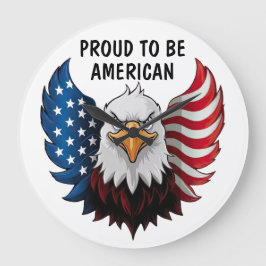 Amerikaanse Eagle Flag Wandklok Grote Klok
