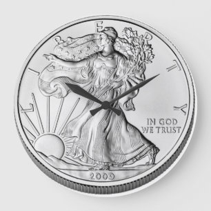 Amerikaanse Eagle Silver Bullion Coin Grote Klok