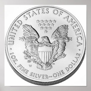 Amerikaanse Eagle Silver, niet in omloop Poster