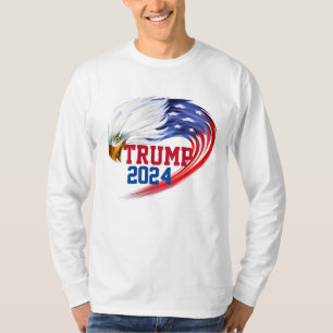 Amerikaanse Eagle Trump 2024 lange hoes T-Shirt