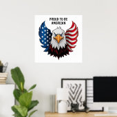 Amerikaanse Eagle Vlag Poster (Thuiskantoor)