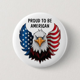 Amerikaanse Eagle Vlag Ronde Button 5,7 Cm