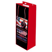 Amerikaanse eerste troef 2024 wijn cadeautas (Voorkant Gekanteld)