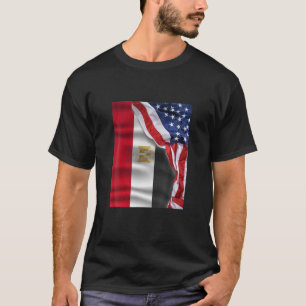 Amerikaanse Egyptische vlag halve Egypte. T-shirt