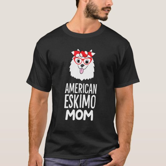 Amerikaanse eigenaar van Eskimo Dog Mama American T-shirt (Voorkant)