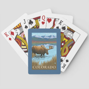 Amerikaanse elanden DrinkingColorado Pokerkaarten