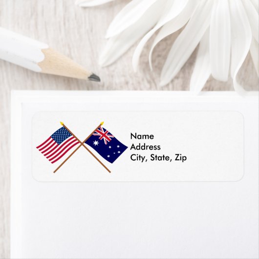 Amerikaanse en Australische getijdenvlaggen Etiket (Insitu)