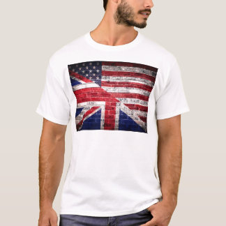 Amerikaanse en Britse vlag. T-shirt