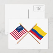 Amerikaanse en Colombiaanse gekruiste vlaggen Briefkaart (Voorkant / Achterkant)