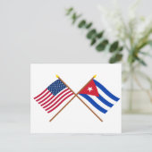 Amerikaanse en Cubaanse gekruiste vlaggen Briefkaart (Staand voorkant)