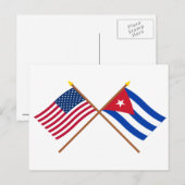 Amerikaanse en Cubaanse gekruiste vlaggen Briefkaart (Voorkant / Achterkant)