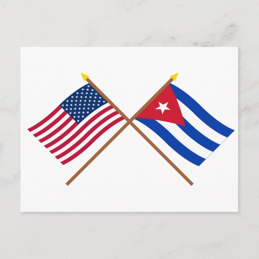 Amerikaanse en Cubaanse gekruiste vlaggen Briefkaart (Voorkant)