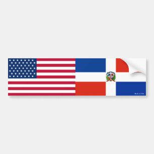 Amerikaanse en Dominicaanse Bumpersticker