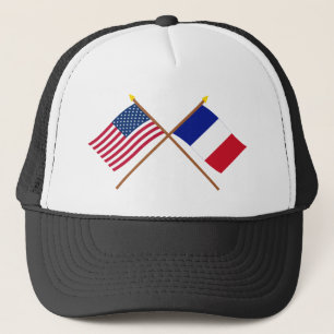Amerikaanse en Franse gekruiste vlaggen Trucker Pet