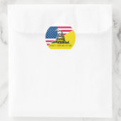Amerikaanse en Gadsden vlag Ronde Sticker (Tas)