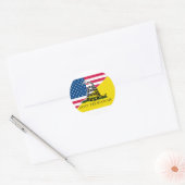 Amerikaanse en Gadsden vlag Ronde Sticker (Envelop)