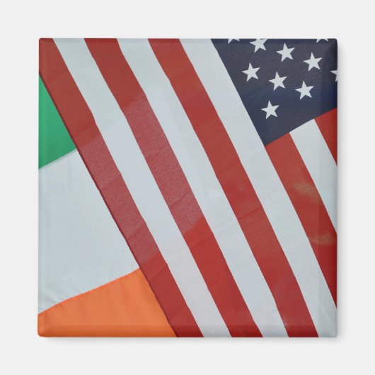 Amerikaanse en Ierse vlaggen Magneet (Voorkant)