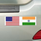 Amerikaanse en Indiase vlaggen Bumpersticker (Op auto)