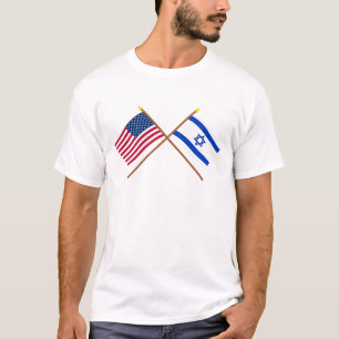 Amerikaanse en Israëlische gekruiste vlaggen T-shirt