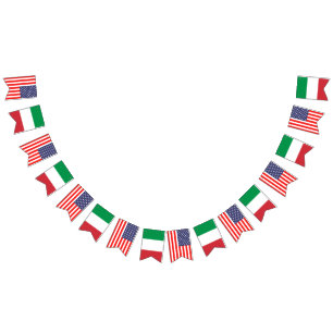 Amerikaanse en Italiaanse internationale bruiloft Vlaggetjes