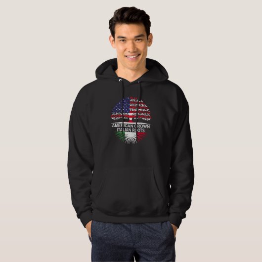 Amerikaanse en Italiaanse vlaggen Hoodie (Voorkant volledig)