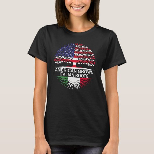 Amerikaanse en Italiaanse vlaggen T-shirt (Voorkant)
